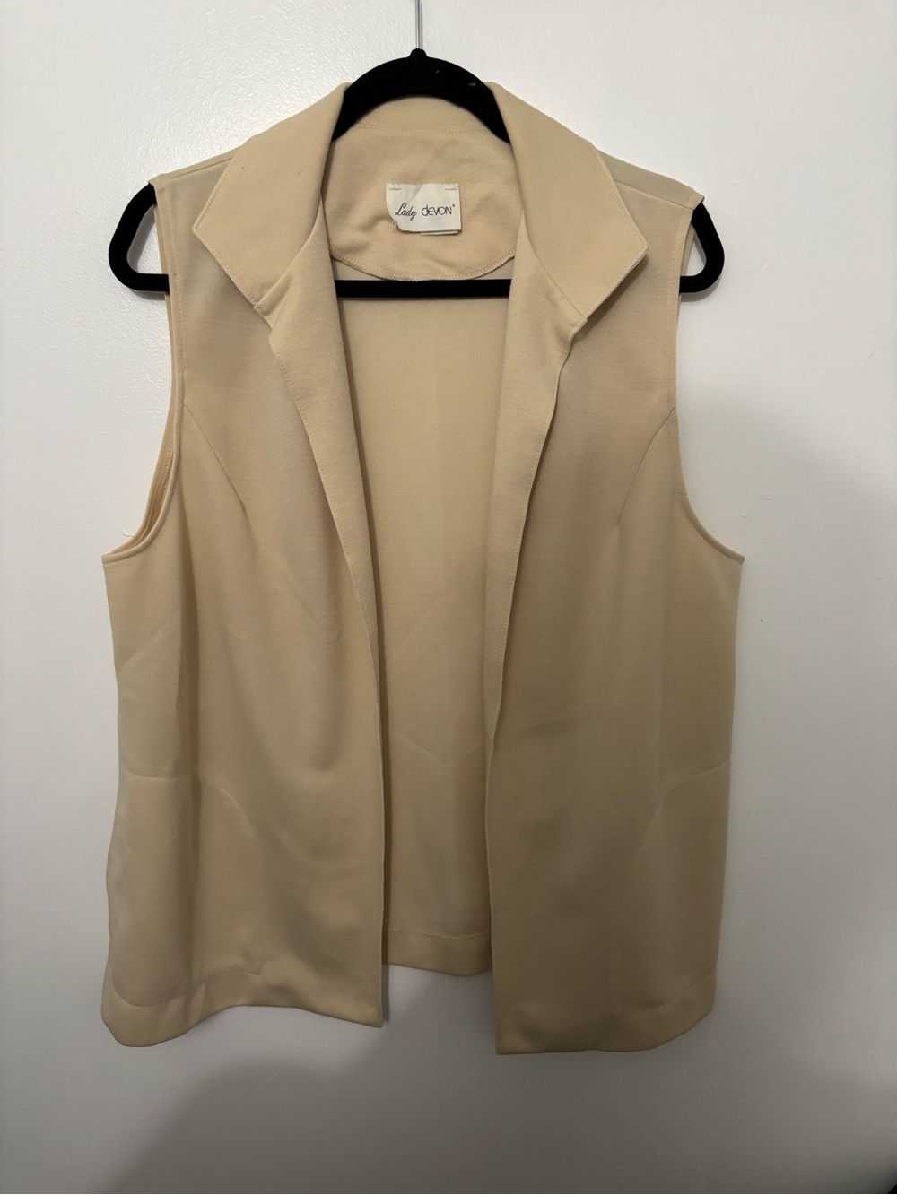 Sleeveless Open Front Blazer Vest - Cream